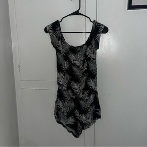 Black and White Cotton Romper